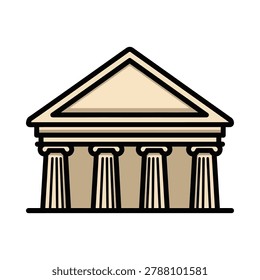 Iconic classical building with pillars and pediment facade building pediment
