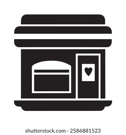 Iconic Coffee Shop with Heart Door Sign