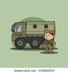 Iconic Cute Military Armored Vehicle With Soldier 1