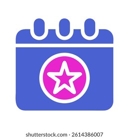 Iconic Date Calendar with a Central Star Mark