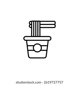 Iconic depiction of instant noodles in a cup, a fast food meal depiction
