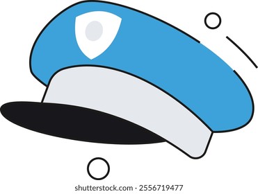 An iconic depiction of a police hat, ideal for authority, security, and law enforcement designs.