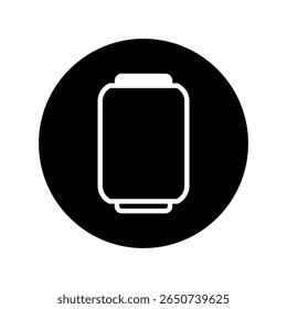 Iconic depiction of a smart watch in black and white emphasizing technology and design interface