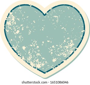 iconic distressed sticker tattoo style image of a heart