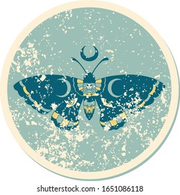 iconic distressed sticker tattoo style image of a moth