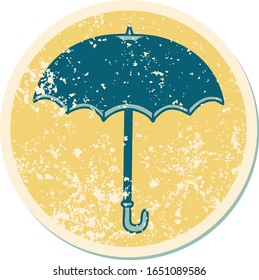 iconic distressed sticker tattoo style image of an umbrella