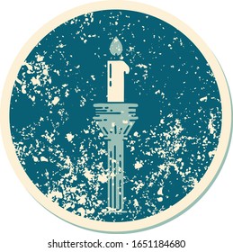 iconic distressed sticker tattoo style image of a candelabra