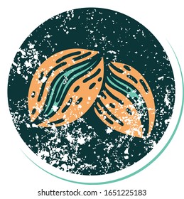 iconic distressed sticker tattoo style image of coffee beans