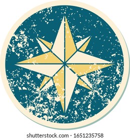 iconic distressed sticker tattoo style image of a star