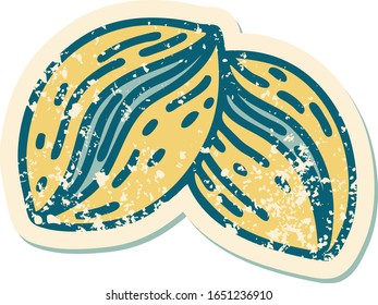iconic distressed sticker tattoo style image of coffee beans