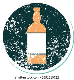 iconic distressed sticker tattoo style image of a bottle