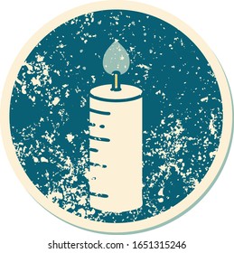 iconic distressed sticker tattoo style image of a candle