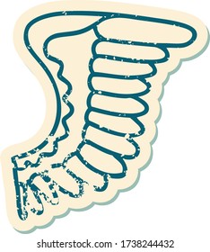iconic distressed sticker tattoo style image of a wing