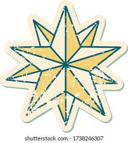 iconic distressed sticker tattoo style image of a star
