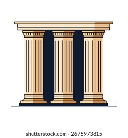 Iconic doric columns representing ancient architecture and governmental institutions with classic elegance