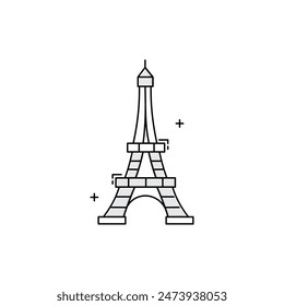 Iconic Eiffel Tower Vector Illustration Icon Design