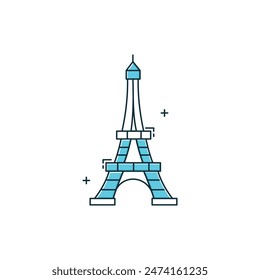 Iconic Eiffel Tower Vector Illustration Icon Design