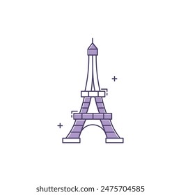 Iconic Eiffel Tower Vector Illustration Icon Design