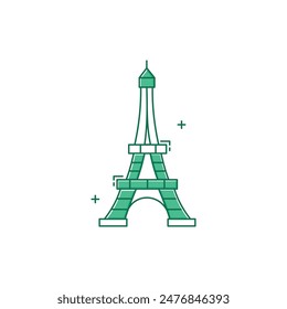 Iconic Eiffel Tower Vector Illustration Icon Design
