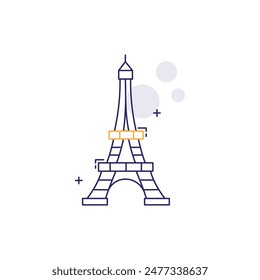 Iconic Eiffel Tower Vector Illustration Icon Design