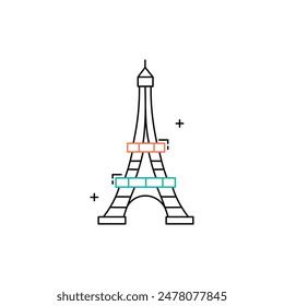 Iconic Eiffel Tower Vector Illustration Icon Design