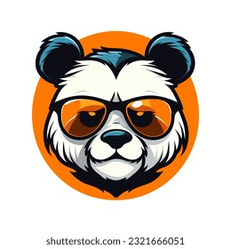 An iconic and eye-catching panda wearing sunglasses vector clip art illustration, representing a combination of fun and fashion, suitable for social media graphics and youth-oriented designs