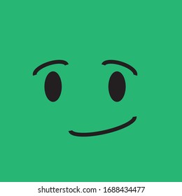 expresión facial icónica en vector de fondo verde