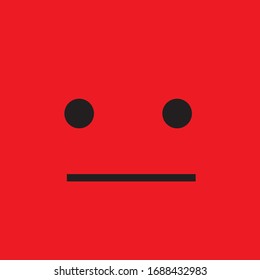 iconic facial expression on red background vector