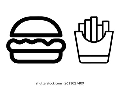 Iconic Fast Food Symbols Burger and Fries