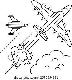 Iconic Fighter Jet Vector for Printable Coloring Pages