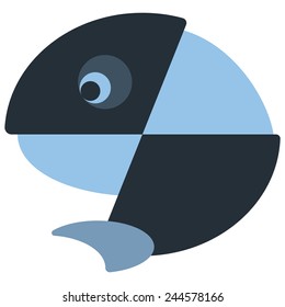 iconic fish design in cold tones