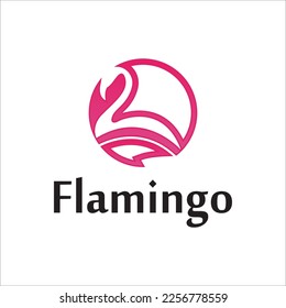 Icónico diseño del logotipo Flamingo vectorial, plantilla del logotipo de pájaro Flamingo