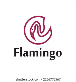 Iconic Flamingo logo designs concept vector, Flamingo bird logo template