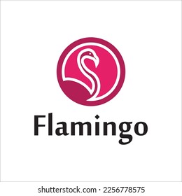 Iconic Flamingo logo designs concept vector, Flamingo bird logo template