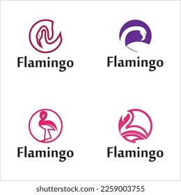Iconic Flamingo logo designs concept vector, Flamingo bird logo template