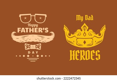 Iconic flat design for father's day and family greetings