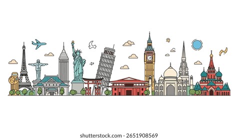 Icônico Global Landmarks Viagem Destino Inspiração Tour