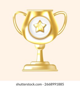 Icônica Copa Troféu Ouro com Star Badge Ideal para recompensas digitais e medalhas de sucesso