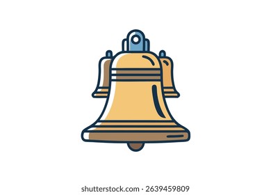Iconic Golden Bells Clanging For Celebration Vector Illustration Design