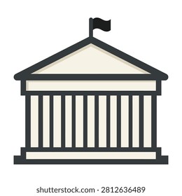 Iconic government building with columns and flag on top, symbolizing authority and democracy