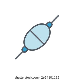 Iconic graphic representation of a fishing float on White