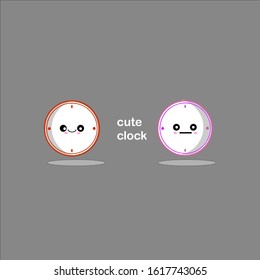 Iconic hours in illustration with emoticons