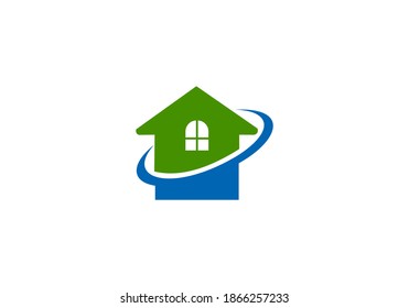 iconic house logo vector design