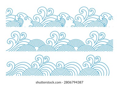 An iconic illustration of Japanese waves, inspired by traditional ukiyo-e aesthetics.