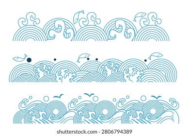 An iconic illustration of Japanese waves, inspired by traditional ukiyo-e aesthetics.