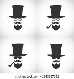 Iconic illustration of a mysterious man, magician