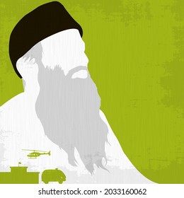 Iconic Illustration Portrait of Abdul Sattar Edhi. Angel of Mercy. The Richest Poor Man.