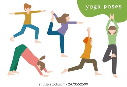 Iconic Illustration set of yoga poses
