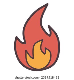 Ikonische Abbildung einer einfachen flackernden Flamme