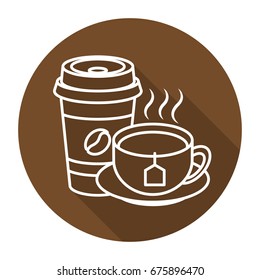 Iconic illustrations for coffee and tea drinks